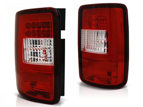 LED Lightbar Rückleuchten für VW Caddy 3 (2K) Bj. 03-14 Rot/Chrom