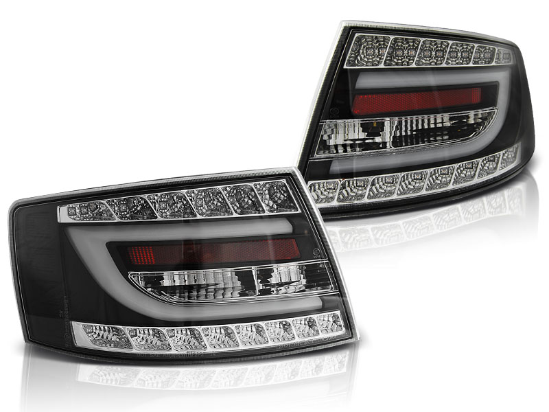 LED Lightbar Rückleuchten für Audi A6 C6 4F Limo Bj. 04-08 Schwarz 6-PIN
