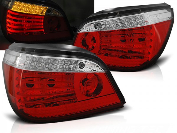 LED Rückleuchten für BMW E60 LCI Limo Bj. 07-10 Rot/Chrom dynamischer Blinker