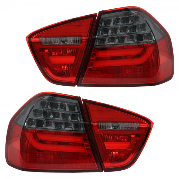 LED Lightbar Rückleuchten für BMW E90 Limo Bj. 05-08 Rot/Smoke