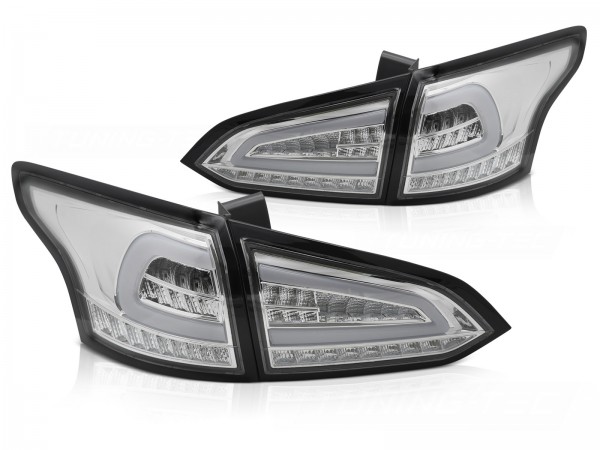 Voll LED Lightbar Rückleuchten für Ford Focus MK3 Turnier Bj. 11-18 Chrom