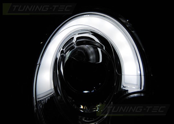 Scheinwerfer LED Tagfahrlicht Optik für Mini One Cooper Bj. 06-14 Schwarz LTI
