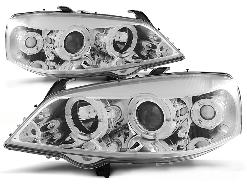 Scheinwerfer Angel Eyes für Opel Astra G Bj. 98-05 Chrom