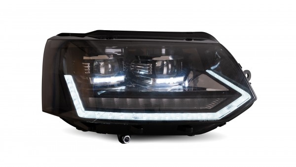 Voll LED Scheinwerfer Tagfahrlicht für VW T5 GP Facelift Bj. 10-15 Schwarz mit dynamischem LED Blink