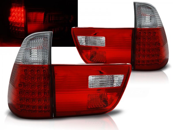 LED Rückleuchten für BMW X5 E53 Bj. 99-06 Rot/Chrom
