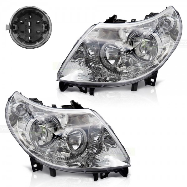 Scheinwerfer Set für Fiat Ducato Peugeot Boxer Citroen Jumper Bj. 10-14 Lila Stecker