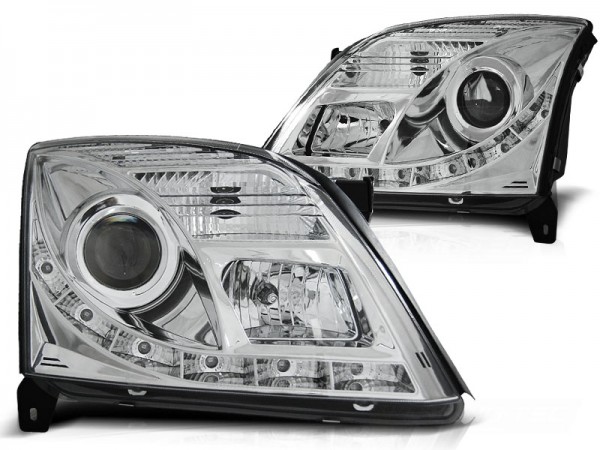 Scheinwerfer LED Tagfahrlicht Optik für Opel Vectra C / Signum Bj. 02-05 Chrom