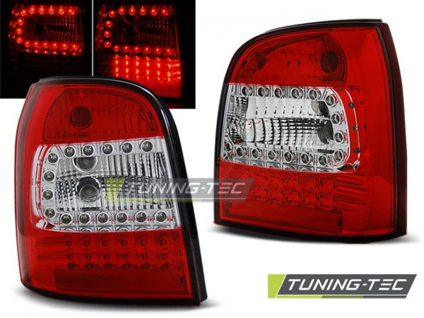 LED Rückleuchten für Audi A4 B5 Avant Bj. 94-01 Rot/Chrom