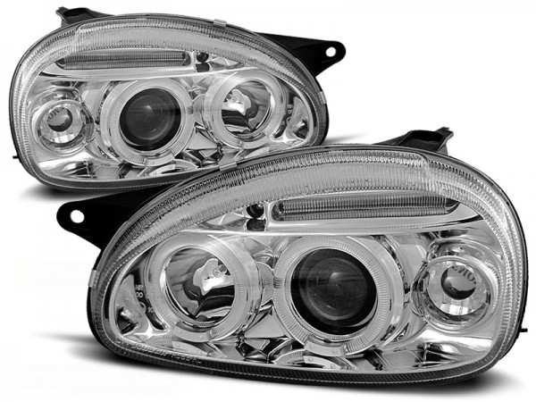 Scheinwerfer Angel Eyes für Opel Corsa B Bj. 93-00 Chrom