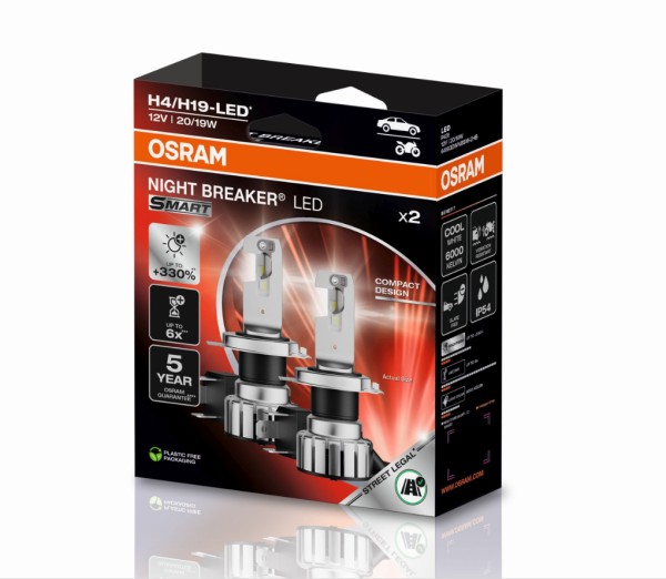 OSRAM NIGHT BREAKER H4/H19 LED SMART 6000K für Toyota Landcruiser Yaris XP13