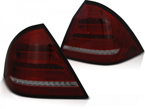 Voll LED Lightbar Rückleuchten für Mercedes C-Klasse W203 Limo Bj. 04-07 Rot/Smoke