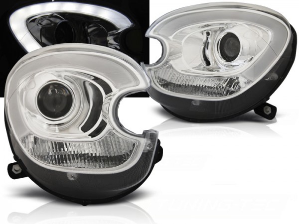 Xenon Scheinwerfer LED Tagfahrlicht Optik für Mini Countryman R60 Paceman R61 Bj. 10-14 Chrom LTI