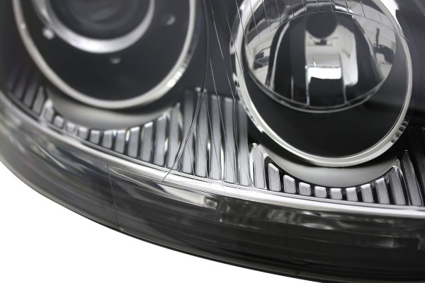 Scheinwerfer Klarglas für VW Golf 5 Jetta 3 Bj. 03-10 Schwarz Chrom Xenon Optik
