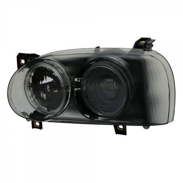 Doppellinsen Scheinwerfer Projektor für VW Golf 3 Bj. 91-97 Smoke