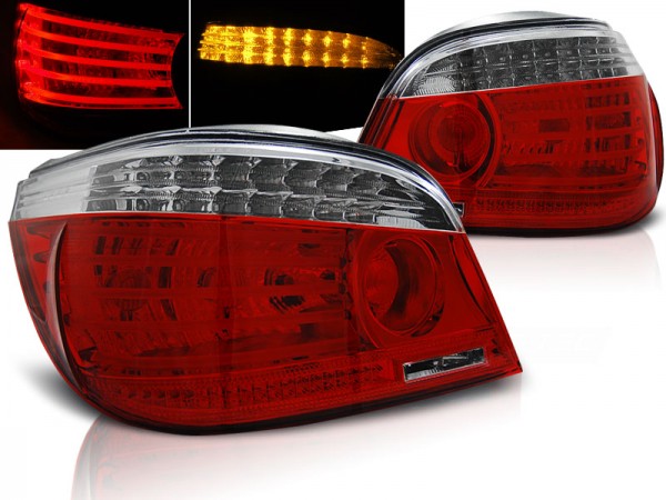 LED Rückleuchten für BMW E60 Limo Bj. 03-07 Rot/Chrom