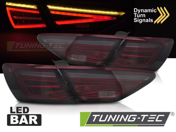 LED Lightbar Rückleuchten für Seat Leon 5F Bj. 12-16 Rot/Smoke (für Halogen)