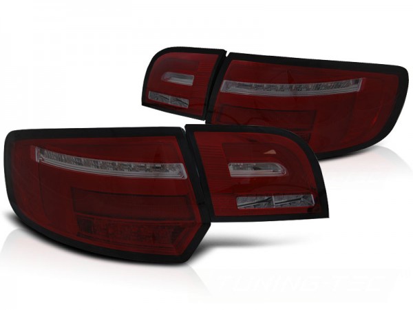 Voll LED Lightbar Rückleuchten für Audi A3 8P Sportback Bj. 04-08 Rot/Smoke dynamischer Blinker