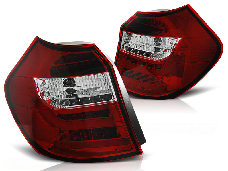 LED Lightbar Rückleuchten für BMW E81/E87 LCI Bj. 07-11 Rot/Chrom