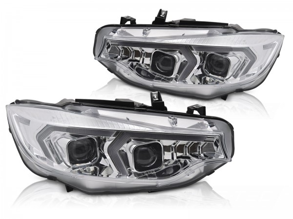 Xenon Scheinwerfer DRL LED Tagfahrlicht für BMW 4er F32 F33 Bj. 13-17 Chrom