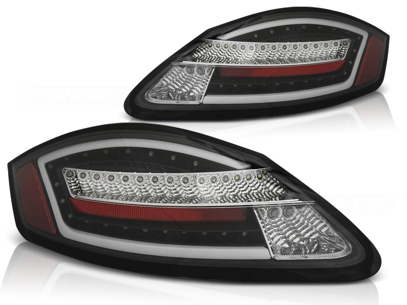 Voll LED Lightbar Rückleuchten für Porsche Boxster 987 + Cayman Bj. 04-09 Schwarz