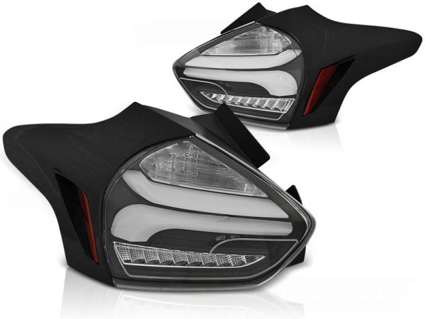 LED Lightbar Rückleuchten für Ford Focus MK3 Bj. 15-18 Schwarz dynamischer Blinker