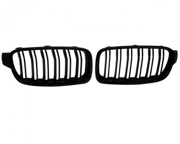 Nieren Kühlergrill Frontgrill für 3er für BMW F30 F31 Schwarz Klavierlack Doppelsteg