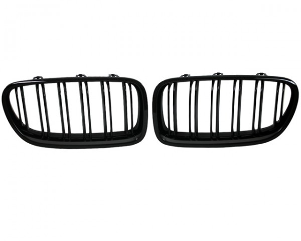 Nieren Kühlergrill 5er für BMW F10 F11 F18 Bj. 2010- Schwarz Klavierlack Doppelsteg