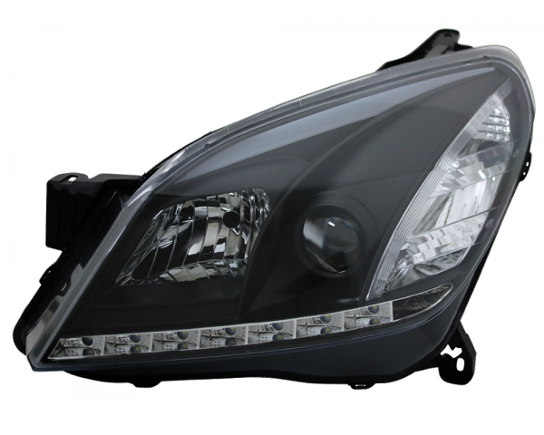 Scheinwerfer LED Tagfahrlicht Optik für Opel Astra H Bj. 04-09 Schwarz