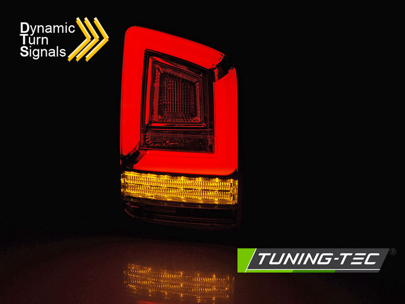Voll LED Lightbar Rückleuchten für VW T6 Bj. 15-19 Schwarz (Flügeltüren / Halogen)