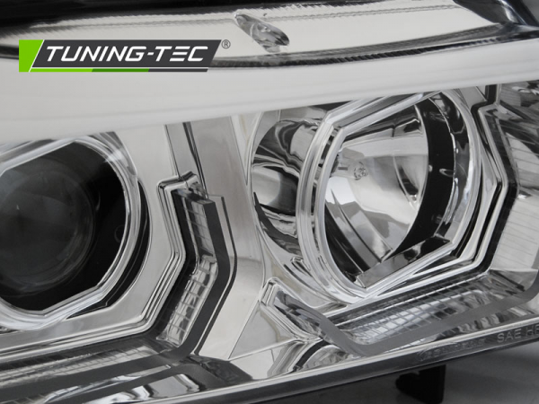 Scheinwerfer 3D Angel Eyes für BMW 3er E90 E91 Bj. 05-08 Chrom mit LED Blinker