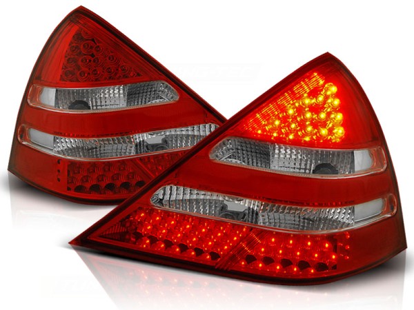 LED Rückleuchten für Mercedes SLK R170 Bj. 96-04 Rot/Chrom