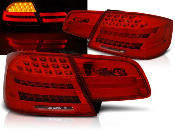 LED Lightbar Rückleuchten für BMW E92 Coupe Bj. 06-10 Rot/Chrom LCI Optik