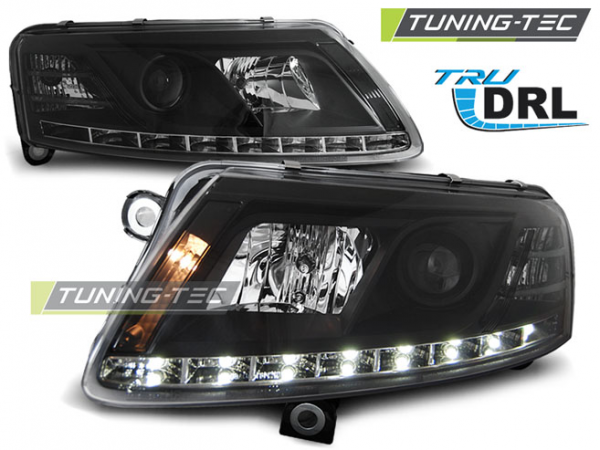 Scheinwerfer DRL LED Tagfahrlicht für Audi A6 C6 4F Bj. 04-08 Schwarz