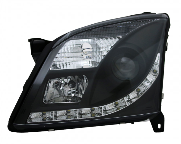Scheinwerfer LED Tagfahrlicht Optik für Opel Vectra C / Signum Bj. 02-05 Schwarz