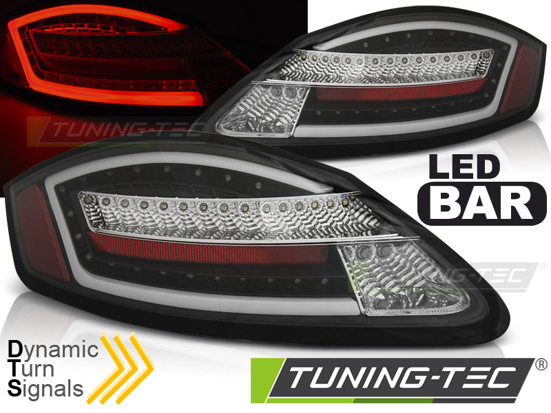 Voll LED Lightbar Rückleuchten für Porsche Boxster 987 + Cayman Bj. 04-09 Schwarz