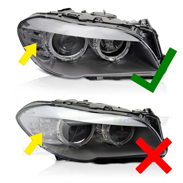 Scheinwerfer Halogen Links für 5er BMW F10 F11 Bj. 09-13 Motor H7 Angel Eyes