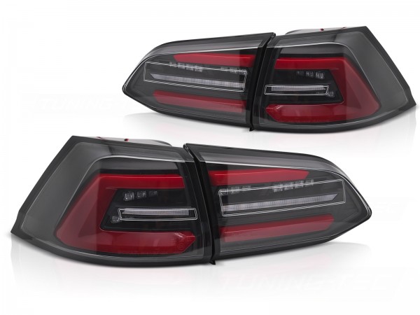 Voll LED Lightbar Rückleuchten für VW Golf 7 (VII) Variant Bj. 13-17 Schwarz rote Lightbar