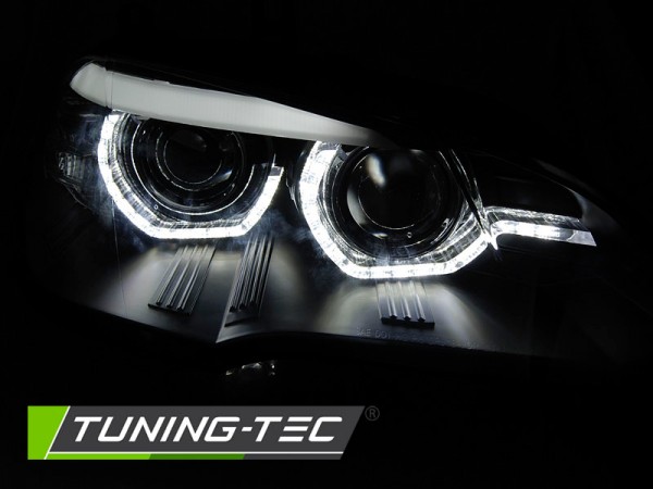 Xenon Scheinwerfer DRL LED Tagfahrlicht für BMW X5 E70 Bj. 07-10 Schwarz