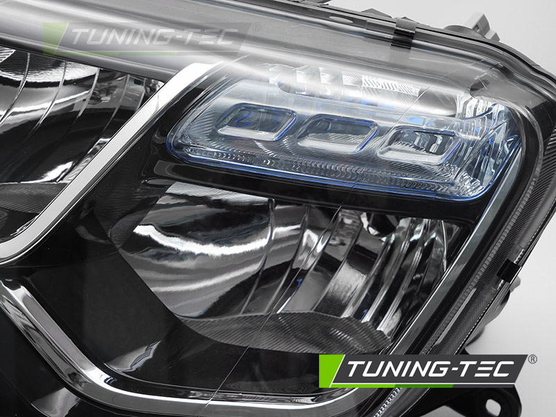 Scheinwerfer Halogen Links für Dacia Duster H79 Bj. 13-15 DRL H1 H7 Schwarz