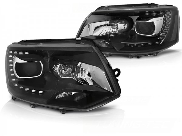 Scheinwerfer DRL LED Tagfahrlicht für VW T5 GP Facelift Bj. 10-15 Schwarz