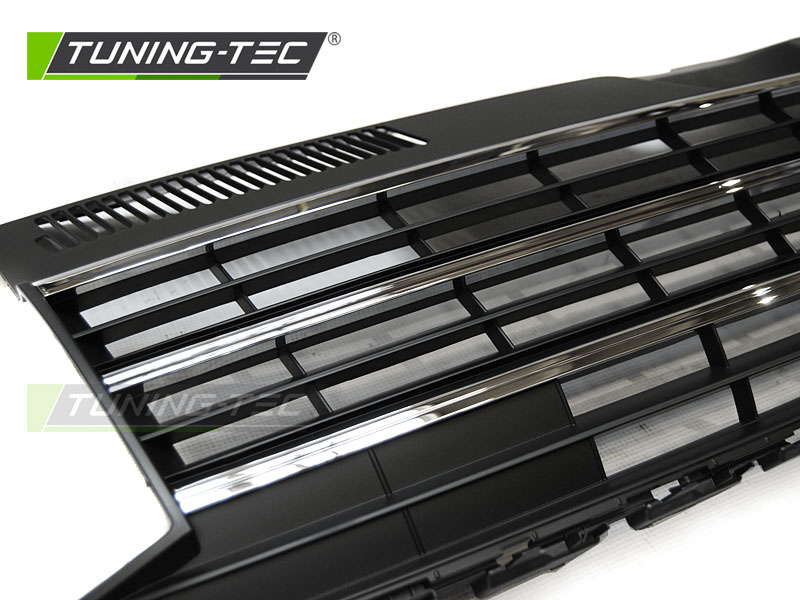 Sportgrill Kühlergrill ohne Emblem für VW T6 Bj. 2015-2019 Schwarz Chrom