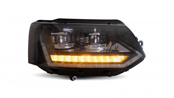 Voll LED Scheinwerfer Tagfahrlicht für VW T5 GP Facelift Bj. 10-15 Schwarz mit dynamischem LED Blink