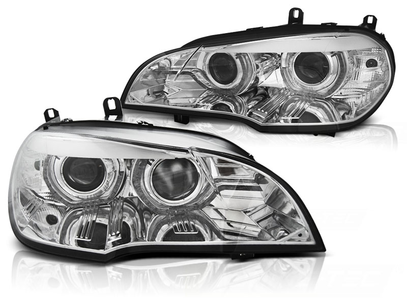 Xenon Scheinwerfer DRL LED Tagfahrlicht für BMW X5 E70 Bj. 07-10 Chrom AFS