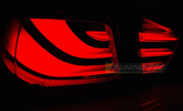 LED Lightbar Rückleuchten für BMW E90 LCI Limo Bj. 08-12 Rot/Chrom