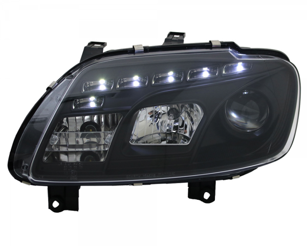 Scheinwerfer LED Tagfahrlicht Optik für VW Touran 1T / Caddy 3 (2K) Schwarz