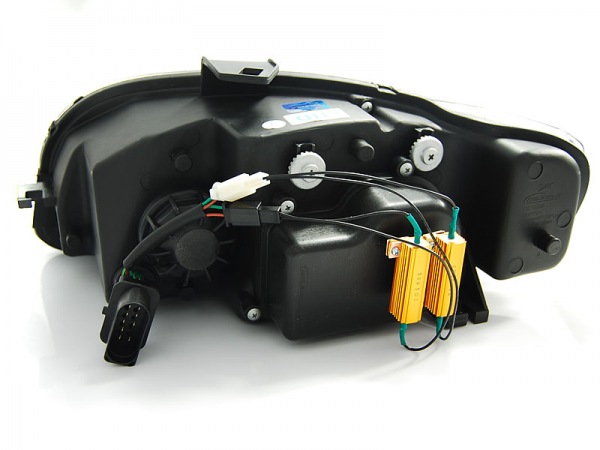 Scheinwerfer LED Tagfahrlicht Optik für Audi A4 B7 Bj. 04-08 Schwarz LTI