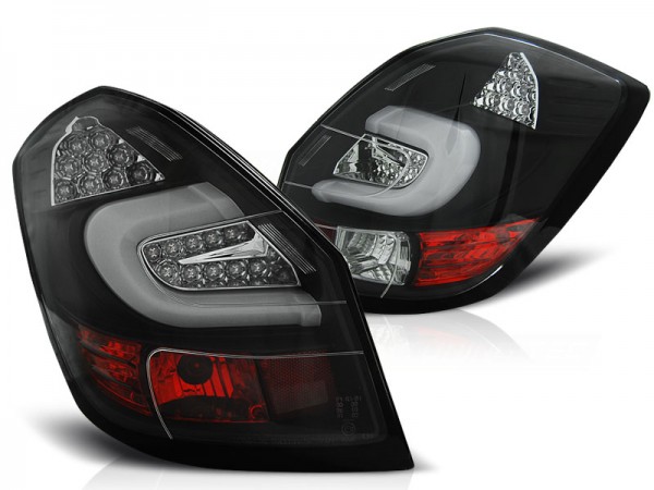 LED Lightbar Rückleuchten für Skoda Fabia II (5J) Bj. 07-14 Schwarz