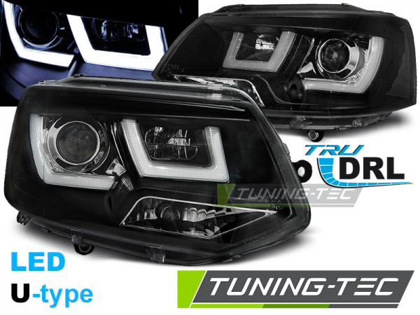 Scheinwerfer DRL LED Tagfahrlicht für VW T5 GP Facelift Bj. 10-15 Schwarz LTI
