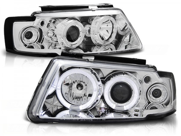 Scheinwerfer Angel Eyes für VW Passat 3B Bj. 96-00 Chrom