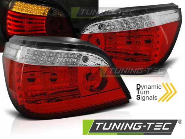 LED Rückleuchten für BMW E60 LCI Limo Bj. 07-10 Rot/Chrom dynamischer Blinker